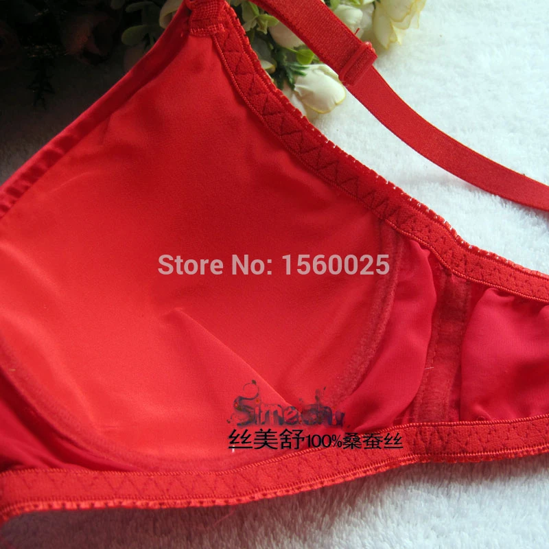 Pure silk Bra Silk Wireless Sponge Thin 100% Mulberry Glossy Sexy Bras 32/70-42/95B FREE SHIPPING | Женская одежда