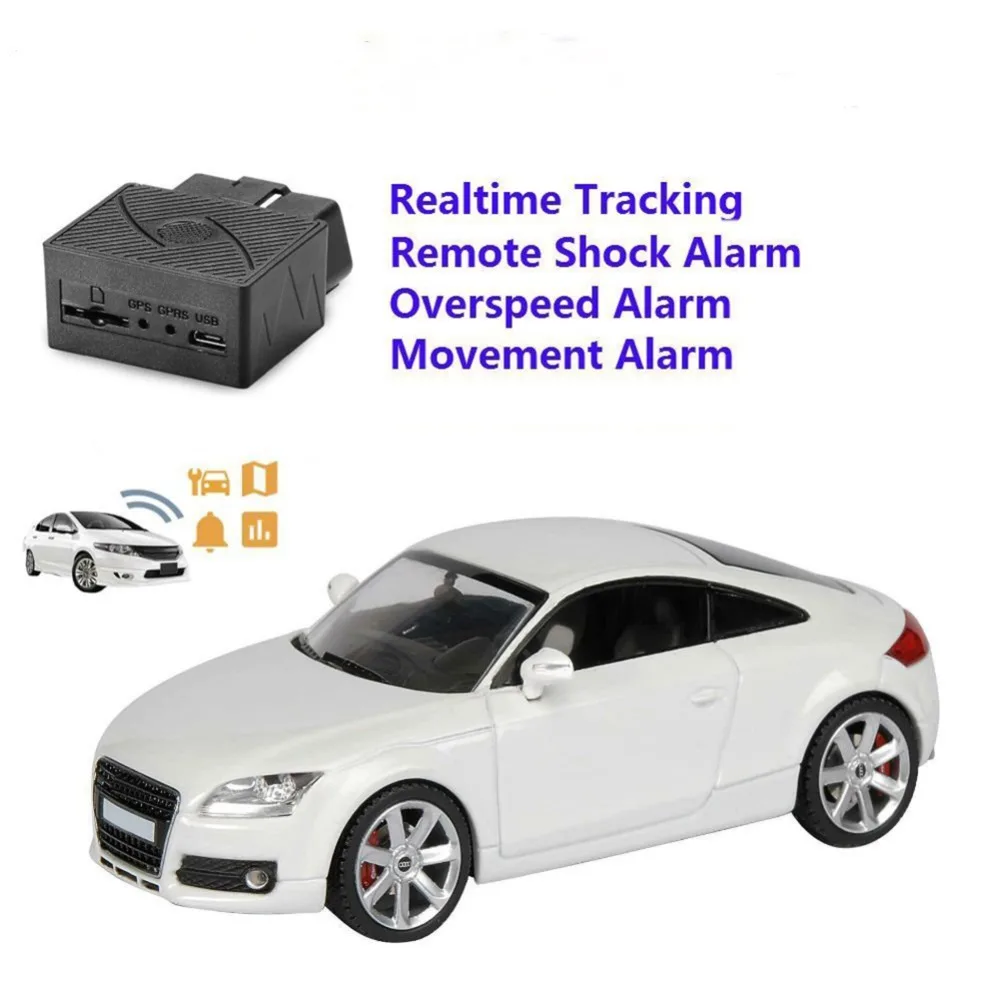 GPS-Трекер OBD II в реальном времени 16-контактный разъем Mini Plug Play Автомобильное