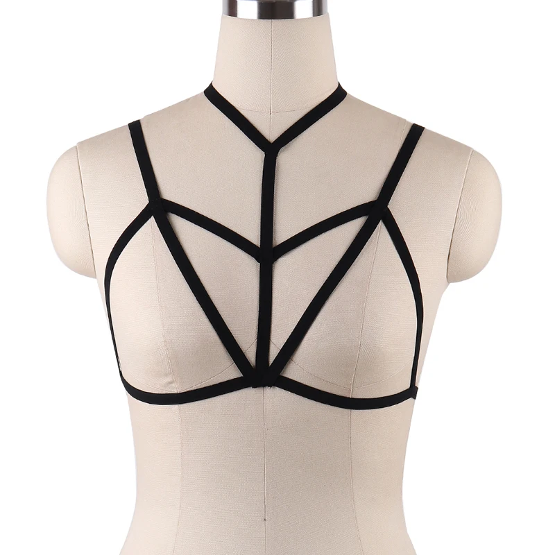 Hot 27 Designs Cheapest Polyester Body Harness Belt Women Sexy Gothic Cage Bra Erotic Bonbage Adjustable Crop Top DS001 | Женская одежда