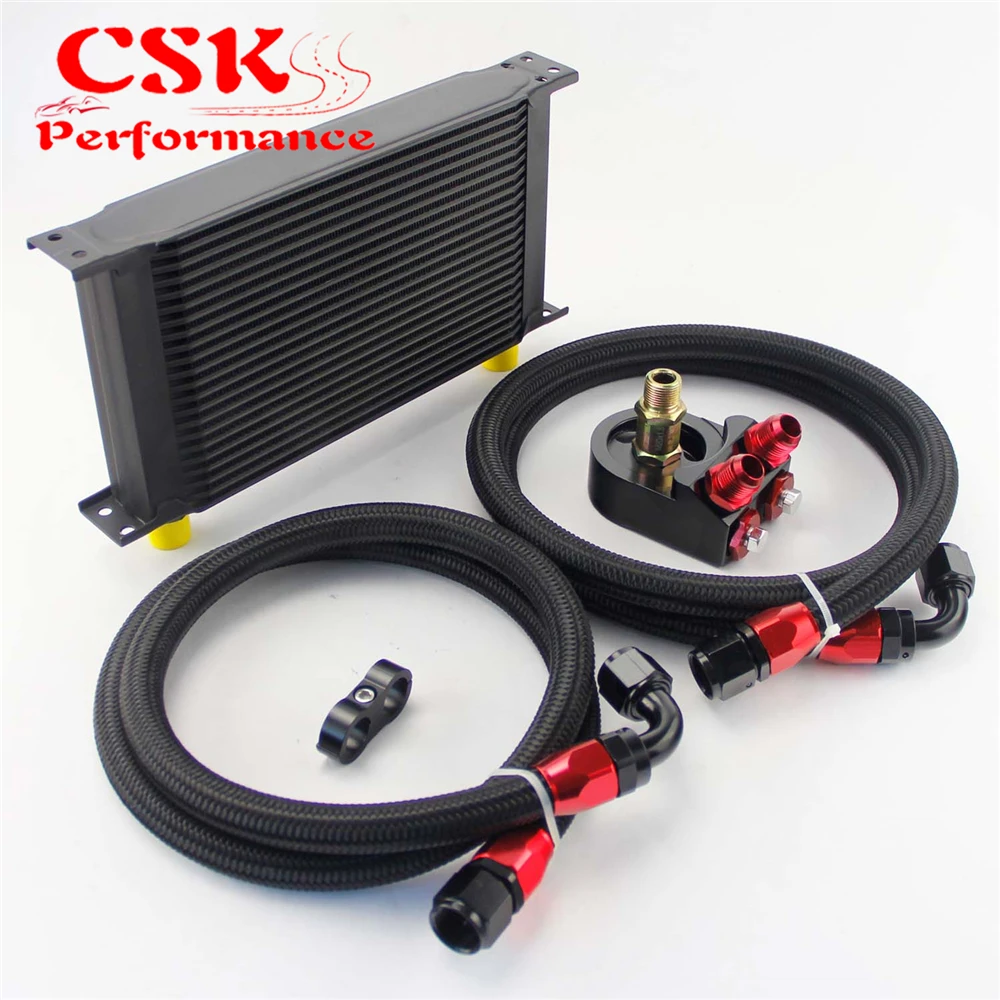 22 ROW AN-10AN UNIVERSAL ENGINE TRANSMISSION OIL COOLER BRITISH TYPE BLACK + BLACK HOSE END KIT
22 ROW AN-10AN UNIVERSAL ENGINE TRANSMISSION OIL COOLER BRITISH TYPE BLACK + BLACK HOSE END KIT