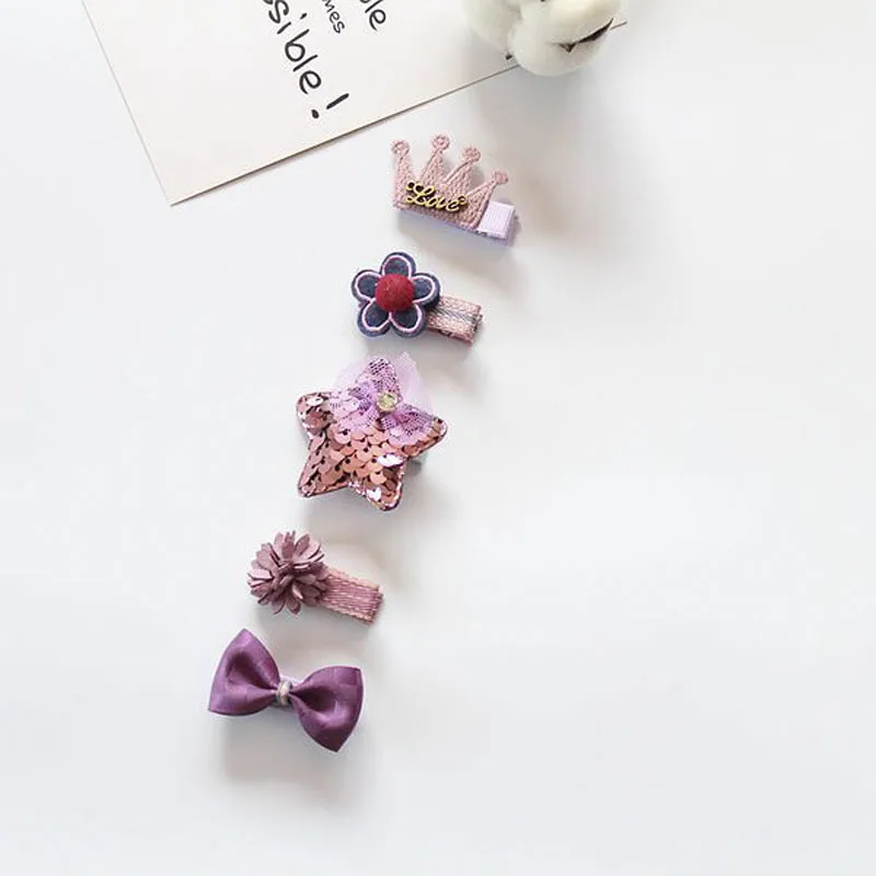 5pcs Cute Baby Hair Accessories Sweet Girls Hairpins Kids Lovely Hairgrips Flower Heart Toddlers Bow Newborn Infants Headwear
5pcs Cute Baby Hair Accessories Sweet Girls Hairpins Kids Lovely Hairgrips Flower Heart Toddlers Bow Newborn Infants Headwear