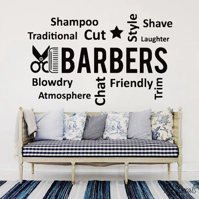 Barber Shop Vinyl Wall Sticker Hairdresser Quote Wall Decals Comb Scissor Beauty Salon Decoration Barber Shop Vinyl Poster L724
Barber Shop Vinyl Wall Sticker Hairdresser Quote Wall Decals Comb Scissor Beauty Salon Decoration Barber Shop Vinyl Poster L724