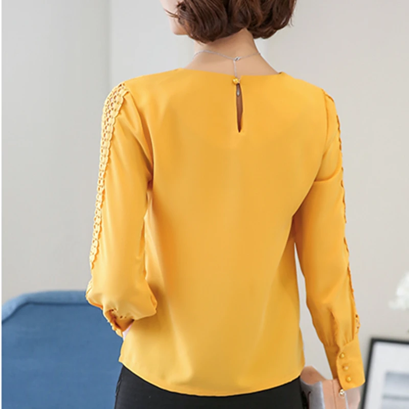 Manubeau Slim Chiffon Blouse Women Autumn Long Sleeve Ladies Office Shirts Korean Fashion Lace Hollow Out Women Top Blusas
Manubeau Slim Chiffon Blouse Women Autumn Long Sleeve Ladies Office Shirts Korean Fashion Lace Hollow Out Women Top Blusas