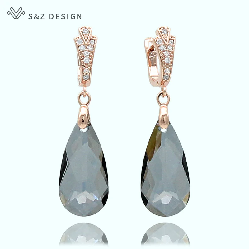 S&Z New 6 Colorful Imitation Crystal Long Water Drop Dangle Earrings 585 Gold Color For Women Wedding Party Gift Jewelry
S&Z New 6 Colorful Imitation Crystal Long Water Drop Dangle Earrings 585 Gold Color For Women Wedding Party Gift Jewelry