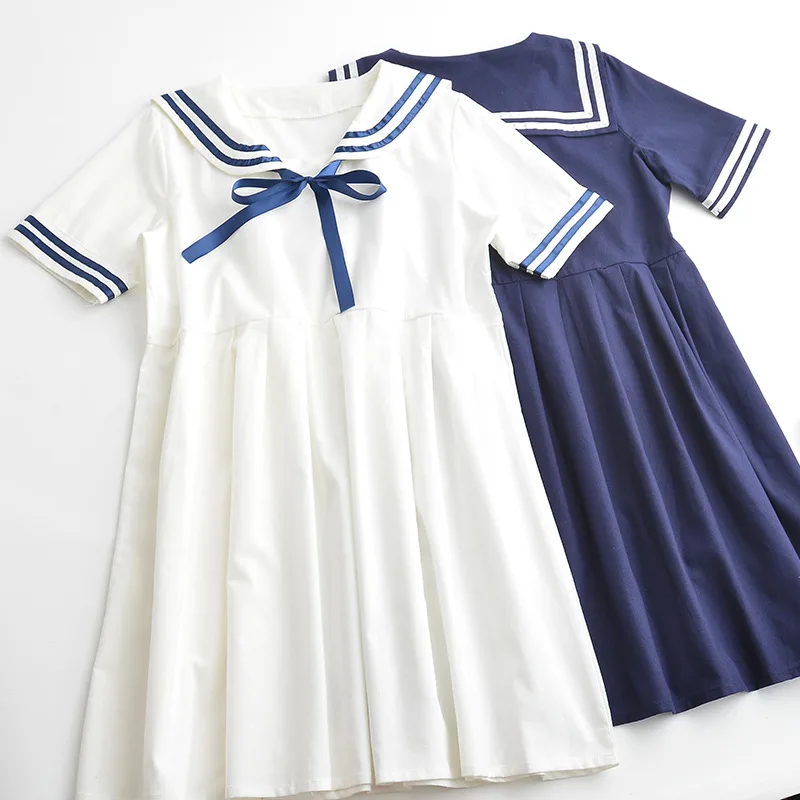 Summer new women Naval College Wind Sen female line Japanese sweet short-sleeved dress AL16
Summer new women Naval College Wind Sen female line Japanese sweet short-sleeved dress AL16