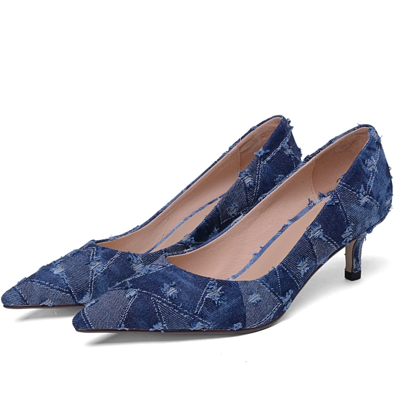 ANMAIRON Denim Pointed Toe Slip-On Fashion Shoes 2020 Women Shoes Basic High Thin Heels Pumps Size 34-39LY712
ANMAIRON Denim Pointed Toe Slip-On Fashion Shoes 2020 Women Shoes Basic High Thin Heels Pumps Size 34-39LY712