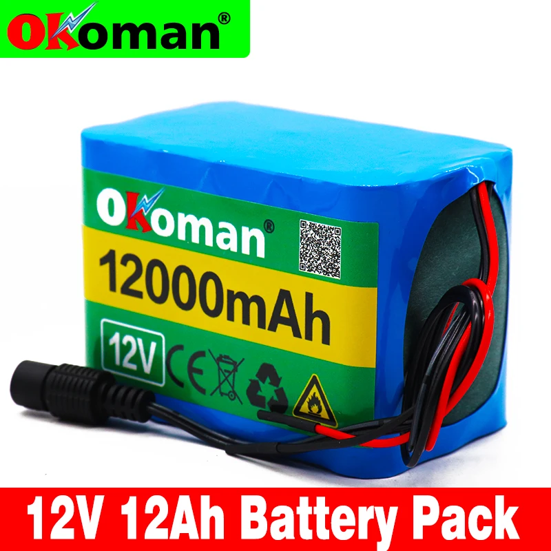Okoman Высокое качество 12V 12Ah 18650 литиевая батарея 12 6 V 12000mAh аккумуляторная с BMS для 75 W