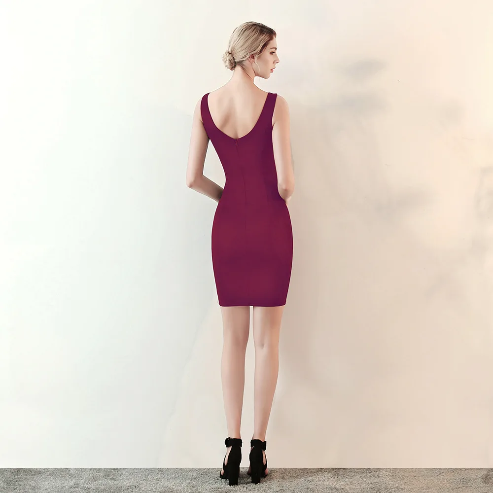 Sladuo Women Elegant Black Beading Cross Sexy Sleeveless Deep V Neck Vestido Club Party Knee Length Slim Evening Party Dress
Sladuo Women Elegant Black Beading Cross Sexy Sleeveless Deep V Neck Vestido Club Party Knee Length Slim Evening Party Dress