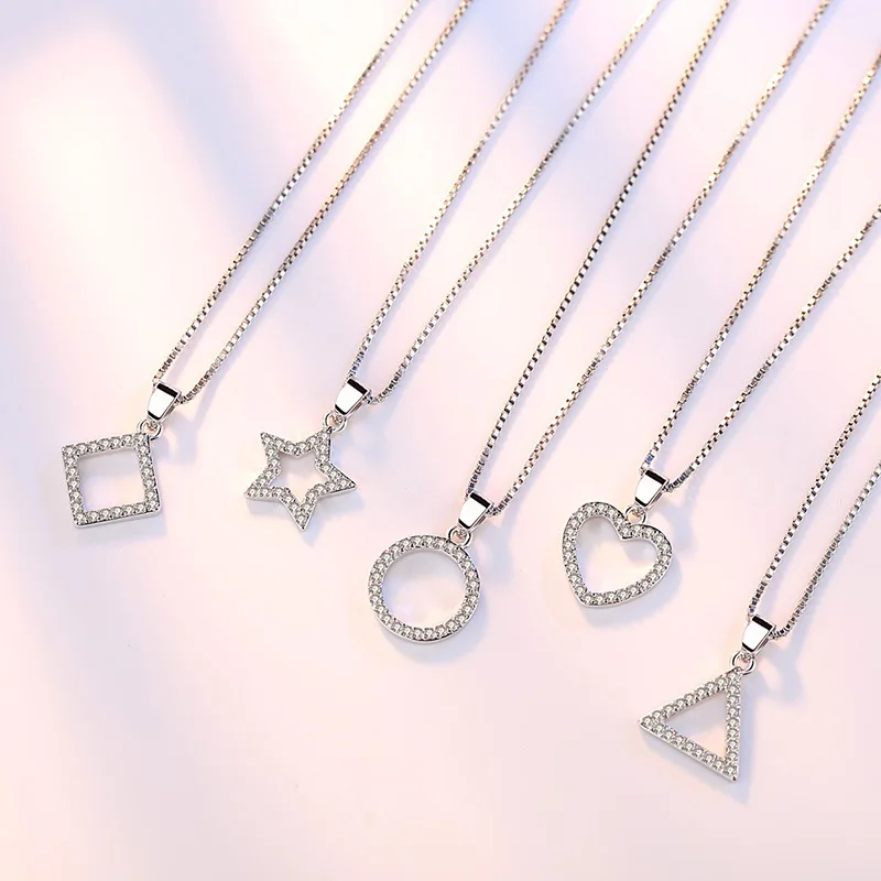 Silver Color Five-pointed Heart-shaped Triangular Square Necklaces & Pendants For Women Fine Jewelry Collares VNS8233
Silver Color Five-pointed Heart-shaped Triangular Square Necklaces & Pendants For Women Fine Jewelry Collares VNS8233