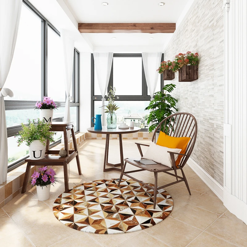 Nordic simple Real cowhide leather round brown rug bedroom carpet bedside cloakroom natural cowskin rug floor mats.
Nordic simple Real cowhide leather round brown rug bedroom carpet bedside cloakroom natural cowskin rug floor mats.