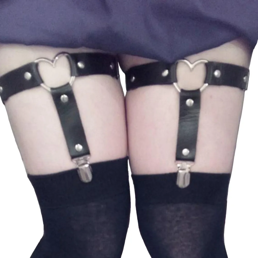 Heart Rivet Garter Belt Women Sexy Lingerie Elasticity Artificial Leather Leg Ring Garter For Stockings Girls Thigh Harness
Heart Rivet Garter Belt Women Sexy Lingerie Elasticity Artificial Leather Leg Ring Garter For Stockings Girls Thigh Harness