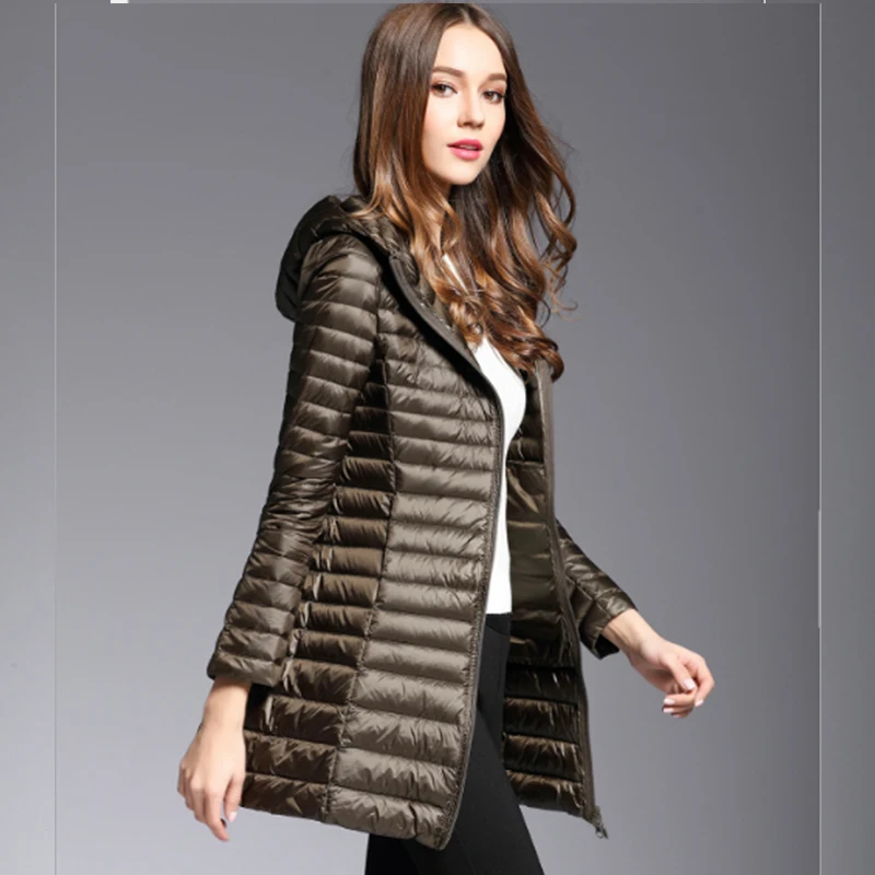 Wine red/ArmyGreen/Camel color Winter Ultra Light Long Down Jacket Woman Hooded Feather Jackets Slim Coat Female Parkas big Size
Wine red/ArmyGreen/Camel color Winter Ultra Light Long Down Jacket Woman Hooded Feather Jackets Slim Coat Female Parkas big Size