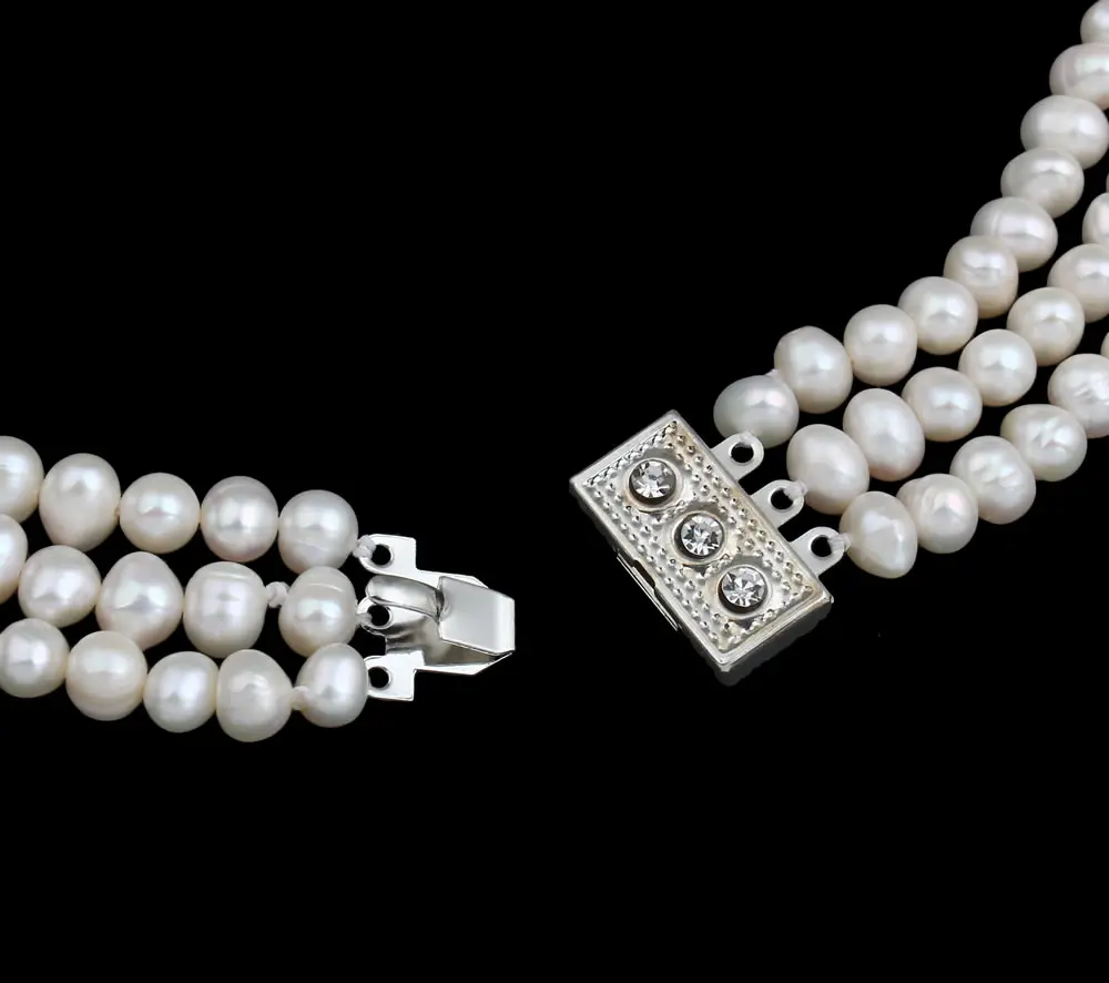 Natural Freshwater Pearl Necklace Wedding Jewelry Real Round White Pearl Beaded 5-6mm 15.5" Necklace 3-strands Multilayer Gifts
Natural Freshwater Pearl Necklace Wedding Jewelry Real Round White Pearl Beaded 5-6mm 15.5" Necklace 3-strands Multilayer Gifts
