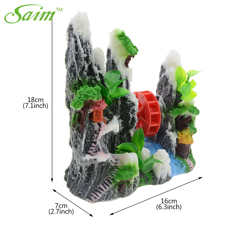 Saim Resin Mountain View Aquarium Decor Waterwheel Plastic Plants Landscape Fish Tank Ornament Fish Shrimp Aquarium Accessories
Saim Resin Mountain View Aquarium Decor Waterwheel Plastic Plants Landscape Fish Tank Ornament Fish Shrimp Aquarium Accessories