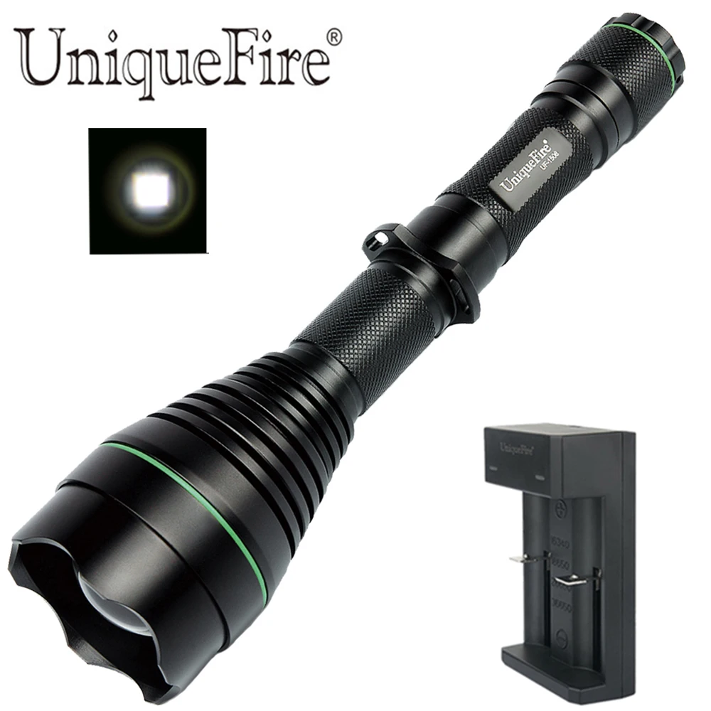 

UniqueFire Hunting Flashlight UF-1508 T50 XM-L Led Torch 5 Modes Zoom 50mm Convex Lens Lanterna with USB Rechargeable Charger