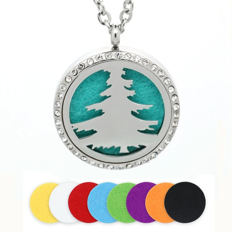BOFEE Perfume Aromatherapy Diffuser Locket Necklace Pendant Christmas Tree Stainless Steel Crystal Essential Oil Locket Gift
BOFEE Perfume Aromatherapy Diffuser Locket Necklace Pendant Christmas Tree Stainless Steel Crystal Essential Oil Locket Gift