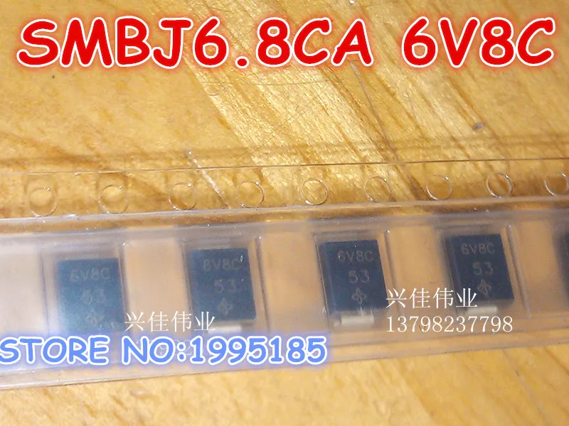 50pcs/lot SMBJSMBJ6.8CA 6.8V 6V8C two-way SMD TVS Diodes DO-214AA (P6KE6.8CA silkscreen 6V8C)
50pcs/lot SMBJSMBJ6.8CA 6.8V 6V8C two-way SMD TVS Diodes DO-214AA (P6KE6.8CA silkscreen 6V8C)