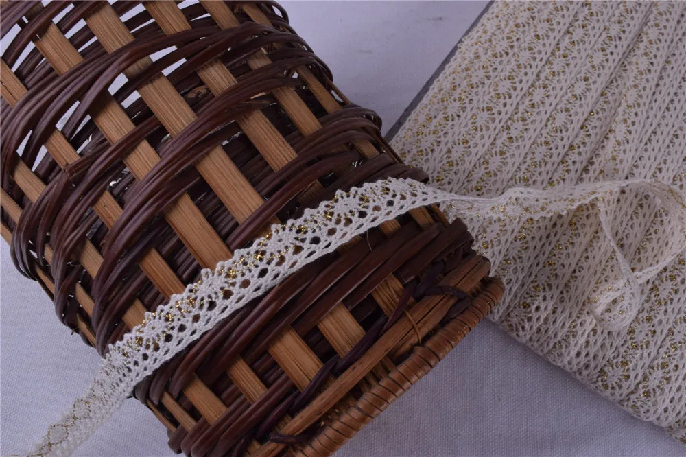 50Yards Golden cotton Crochet lace Ribbon For Garment Accessories Decoration Sew On Guipure Lace Fabric wide 15mm
50Yards Golden cotton Crochet lace Ribbon For Garment Accessories Decoration Sew On Guipure Lace Fabric wide 15mm