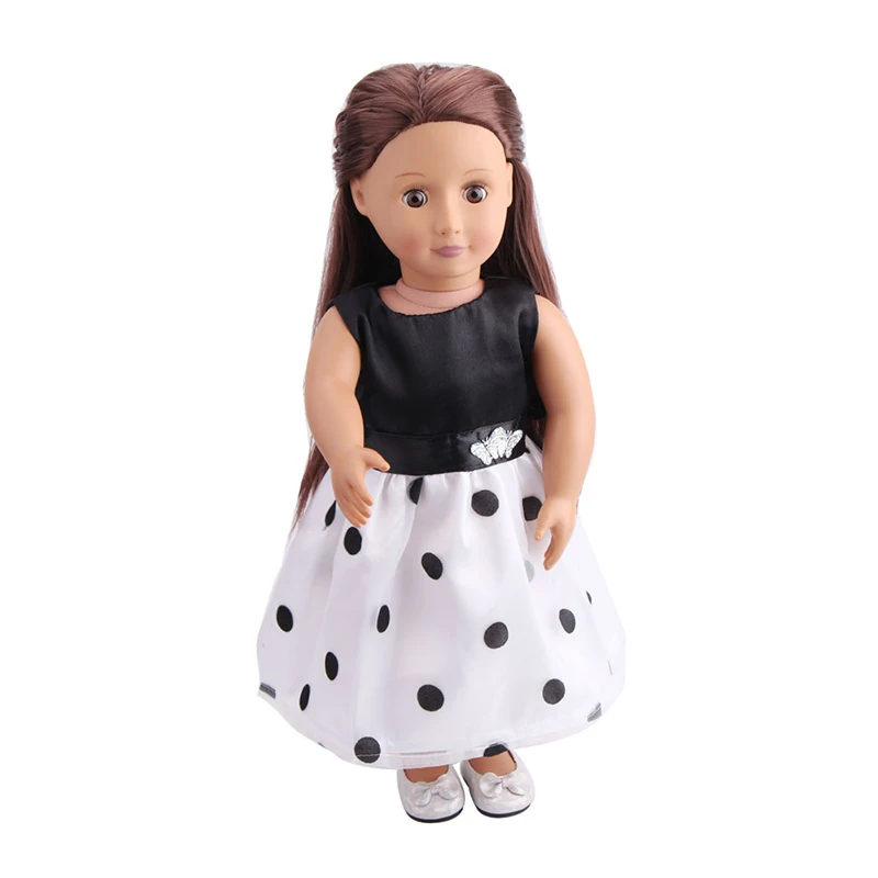 Doll clothes Fashionable black wave dot dress toy accessories fit 18 inch Girl dolls and 43 cm baby doll c83
Doll clothes Fashionable black wave dot dress toy accessories fit 18 inch Girl dolls and 43 cm baby doll c83