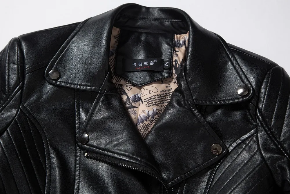 Chaquetas de Cuero Mujer рекламная акция полный Повседневное Новинка 2017 года осень-зима Для