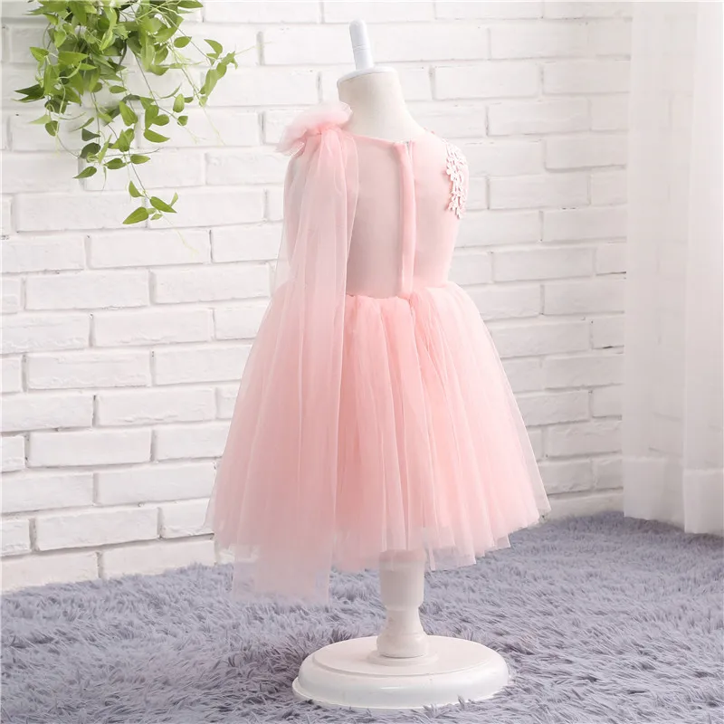 В наличии розовое Тюлевое платье для причастия Meisje с аппликацией и бантом