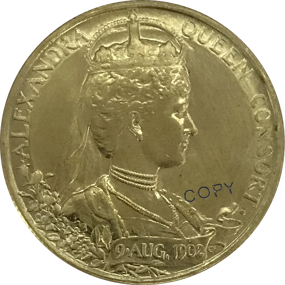 Gold Coin 1902 British Historical Medals Edward VII Coronation Brass Collectibles Copy Coin
Gold Coin 1902 British Historical Medals Edward VII Coronation Brass Collectibles Copy Coin