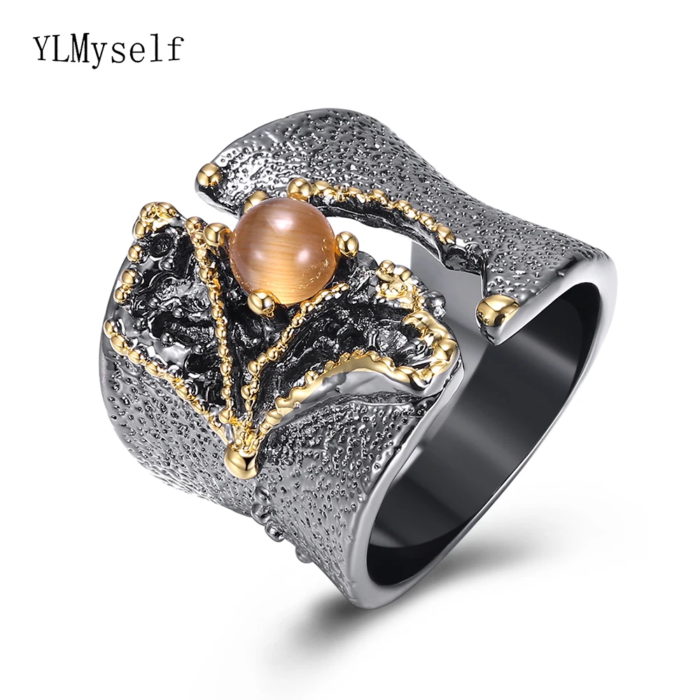 Cool Cocktail Ring Brown Cateye Stone Black Gold Color Luxury Vintage Great Ring Women Party Jewelry
Cool Cocktail Ring Brown Cateye Stone Black Gold Color Luxury Vintage Great Ring Women Party Jewelry