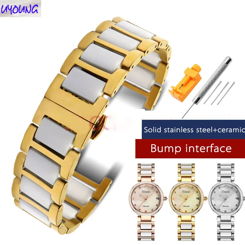 Notched ceramic watch strap Fit Gu-cci GC Gu-ess Diorfrey series stainless steel + ceramic bracelet 14 16 18mm men and women
Notched ceramic watch strap Fit Gu-cci GC Gu-ess Diorfrey series stainless steel + ceramic bracelet 14 16 18mm men and women