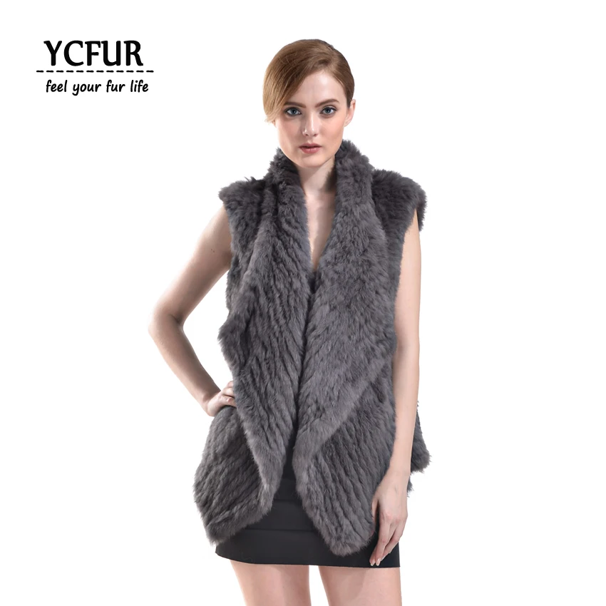 YCFUR Women Winter Waistcoats Vests Knit Real Rabbit Fur Vest With Big Fur Collar Natural Fur Jacket Female
YCFUR Women Winter Waistcoats Vests Knit Real Rabbit Fur Vest With Big Fur Collar Natural Fur Jacket Female