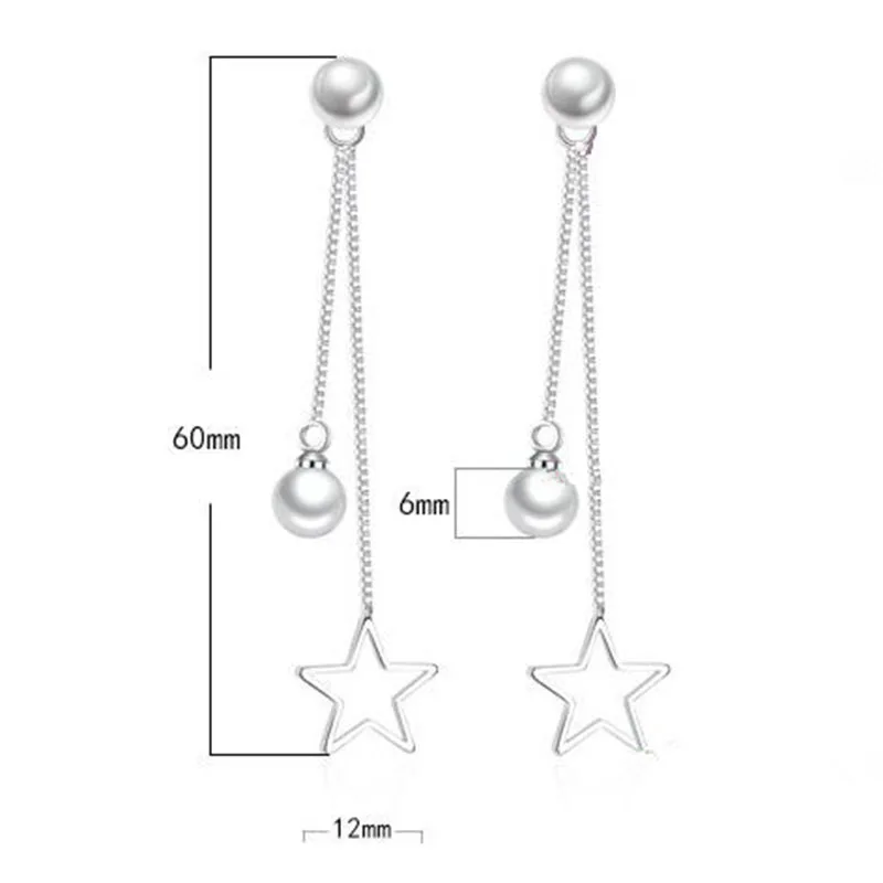 Hot Sale Wholesale New Fashion Pearl Star Design 925 Sterling silver Long Stud Earrings for Women Jewelry Christmas Gift
Hot Sale Wholesale New Fashion Pearl Star Design 925 Sterling silver Long Stud Earrings for Women Jewelry Christmas Gift