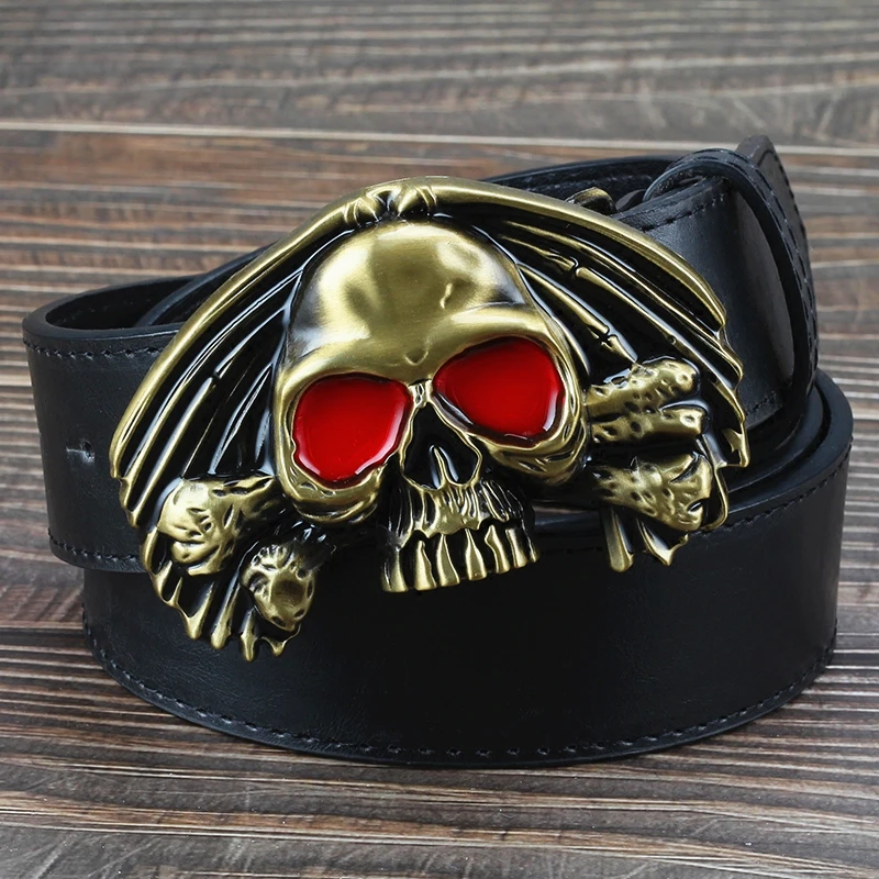 Cool punk skull belt skull head buckle red eye skull face hip hop show belt Decorative waist chain waist belt for gift
Cool punk skull belt skull head buckle red eye skull face hip hop show belt Decorative waist chain waist belt for gift