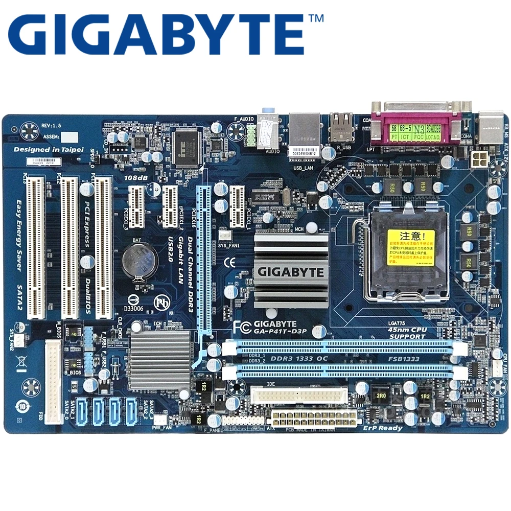 GIGABYTE GA-P41T-D3P настольная материнская плата G41 Socket LGA 775 для Core 2 Pentium Celeron DDR3 8G ATX используется материнская плата P41T-D3P
GIGABYTE GA-P41T-D3P настольная материнская плата G41 Socket LGA 775 для Core 2 Pentium Celeron DDR3 8G ATX используется материнская плата P41T-D3P