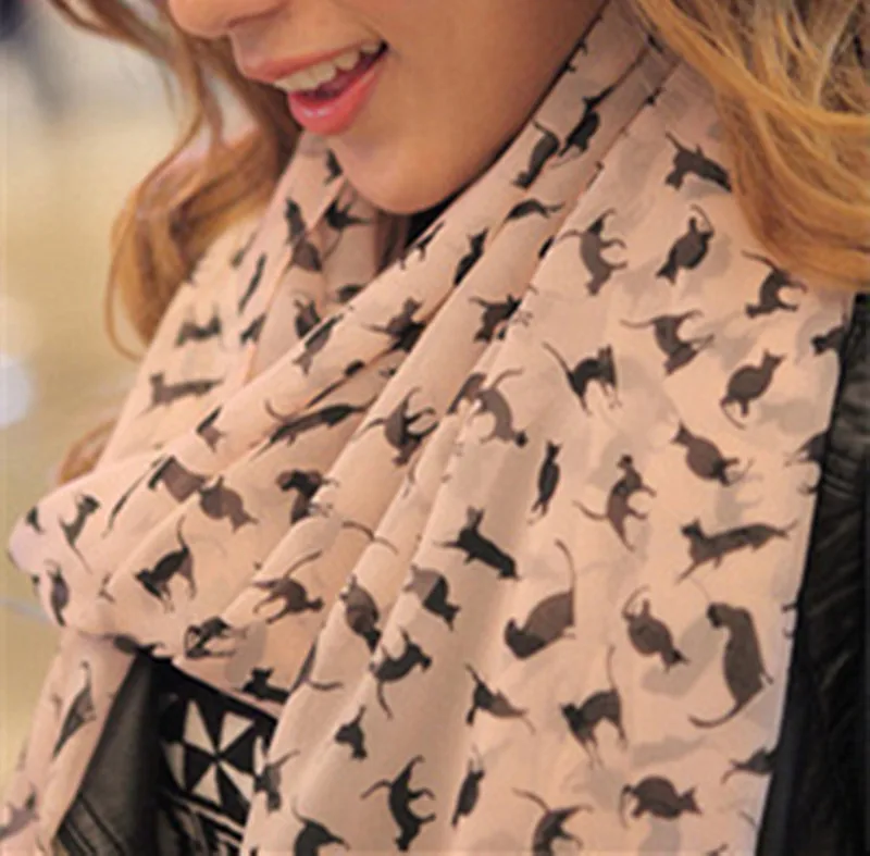New Fashion Women's Chiffon Colorful Printed Sweet Cartoon Cat Kitten Scarf Graffiti Style Shawl Girls Christmas Gift
New Fashion Women's Chiffon Colorful Printed Sweet Cartoon Cat Kitten Scarf Graffiti Style Shawl Girls Christmas Gift