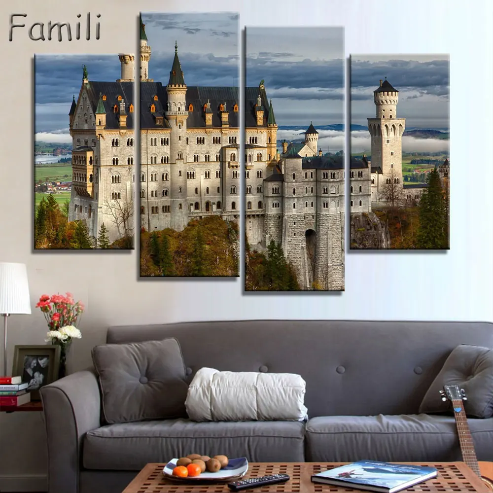 Mountain Castle Fortress Landscape Medieval Architecture Neuschwanstein Castle Home Decoration Canvas Poster
Mountain Castle Fortress Landscape Medieval Architecture Neuschwanstein Castle Home Decoration Canvas Poster