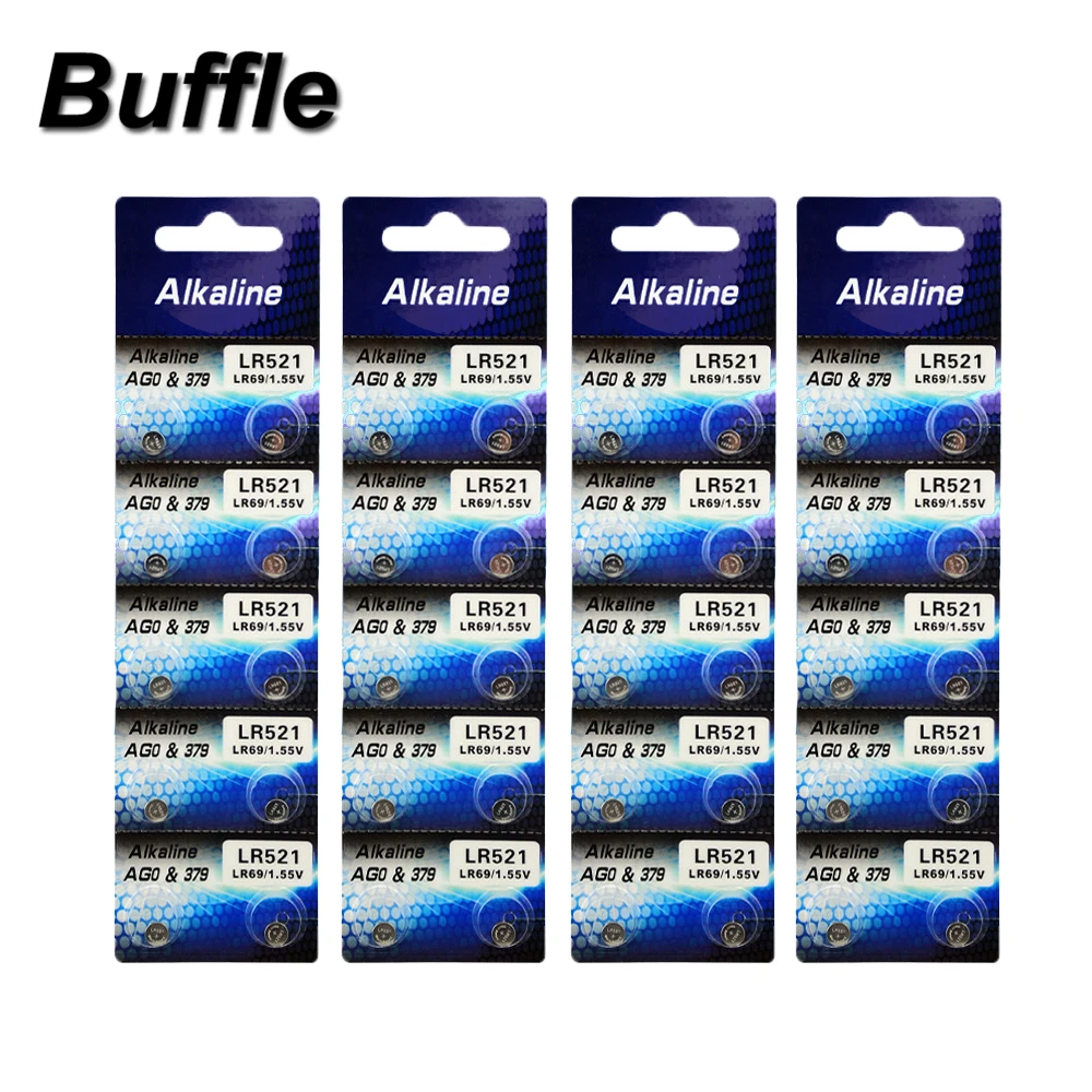 40pcs/4pack Buffle AG0 Alkaline 1.5V Button Cell Battery LR521 LR63 SR521SW D379 Watch Toys Remote Camera Batteries Drop Ship
40pcs/4pack Buffle AG0 Alkaline 1.5V Button Cell Battery LR521 LR63 SR521SW D379 Watch Toys Remote Camera Batteries Drop Ship