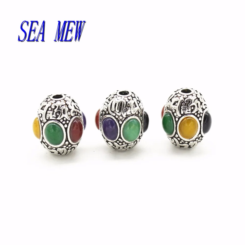 SEA MEW 5 шт. Винтажный стиль металлический браслет из тибетского серебра Цвет Смола бусины Непал высокое качественный бочонок бусины DIY ювелир... 
SEA MEW 5 шт. Винтажный стиль металлический браслет из тибетского серебра Цвет Смола бусины Непал высокое качественный бочонок бусины DIY ювелир...
