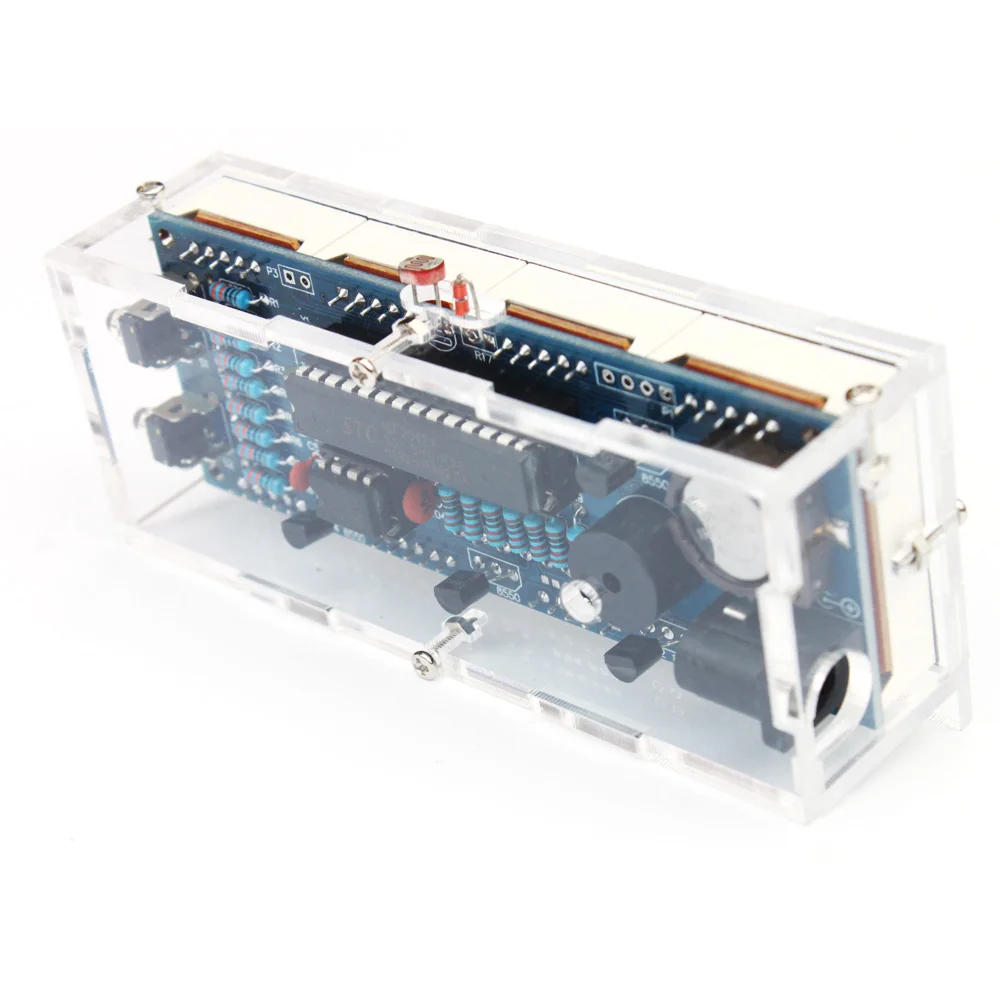 Digital LED Clock Kit Light Control Temperature Date Time Compact 4-digit Display with Transparent Case DIY
Digital LED Clock Kit Light Control Temperature Date Time Compact 4-digit Display with Transparent Case DIY