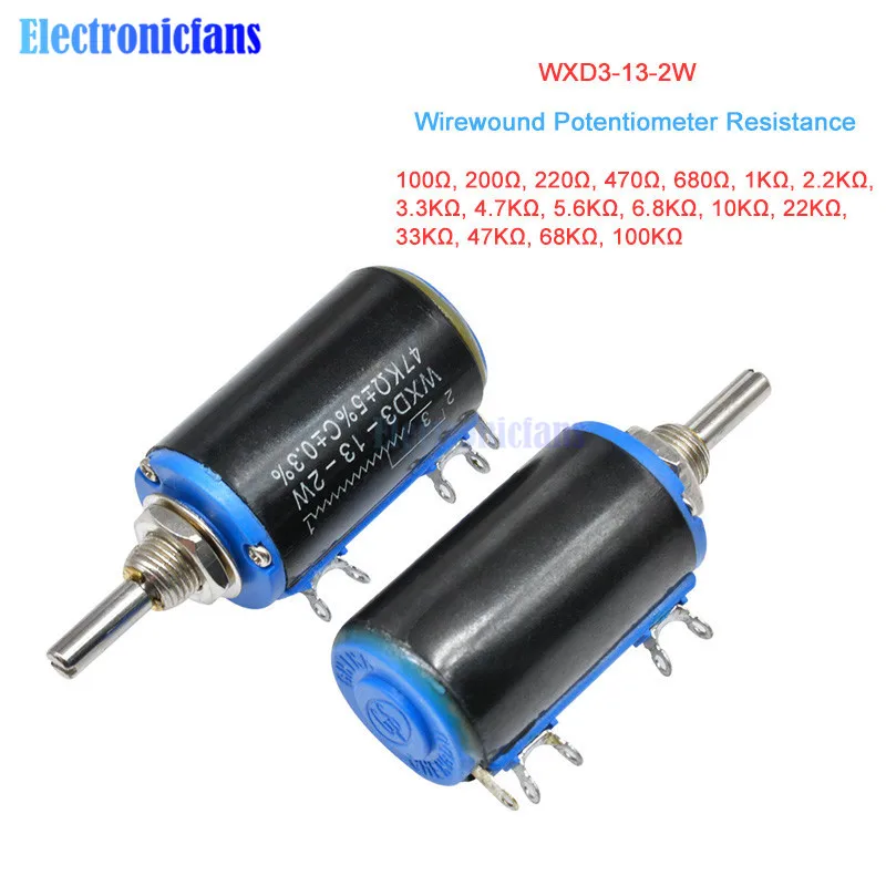 2 шт. WXD3-13-2W 100R 470R 1K 4,7 K 10K 22K 47K 100KΩ Ohm WXD3-13 2 Вт проволочный потенциометр 10 поворотов линейный роторный потенциометр
2 шт. WXD3-13-2W 100R 470R 1K 4,7 K 10K 22K 47K 100KΩ Ohm WXD3-13 2 Вт проволочный потенциометр 10 поворотов линейный роторный потенциометр