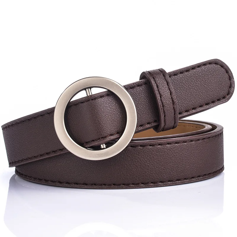 Women's No Pin Round Metal Buckle Belts Fashion Brown Soft PU Leather Waist Belt Jeans Dress Casual Waistbands Students Strap
Women's No Pin Round Metal Buckle Belts Fashion Brown Soft PU Leather Waist Belt Jeans Dress Casual Waistbands Students Strap