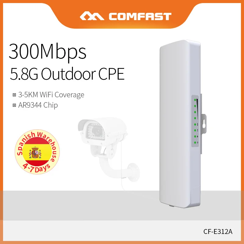 Мост Wi-Fi Comfast, 5 км, 5,8 ГГц, 300 Мбит/с, высокомощный, для улицы, точка доступа CPE, маршрутизатор, ретранслятор Wi-Fi, усилитель, расширение CF-E312A-V2
Мост Wi-Fi Comfast, 5 км, 5,8 ГГц, 300 Мбит/с, высокомощный, для улицы, точка доступа CPE, маршрутизатор, ретранслятор Wi-Fi, усилитель, расширение CF-E312A-V2