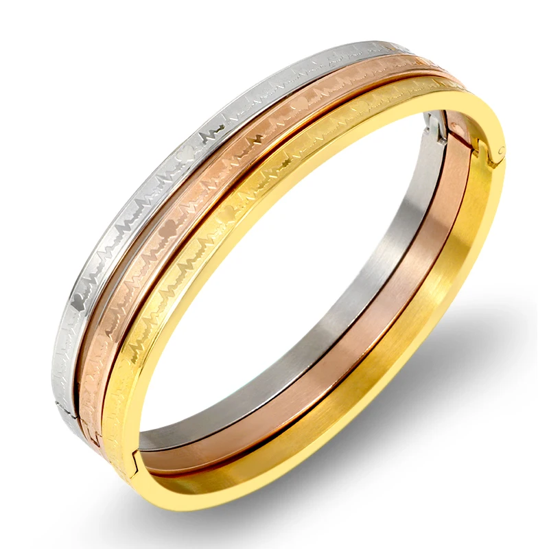 4mm Titanium Steel Bangles Set Fashion Jewelry Vintage Geometric ECG Electrocardiogram Bracelet & Bangle For Lover Women Gift
4mm Titanium Steel Bangles Set Fashion Jewelry Vintage Geometric ECG Electrocardiogram Bracelet & Bangle For Lover Women Gift