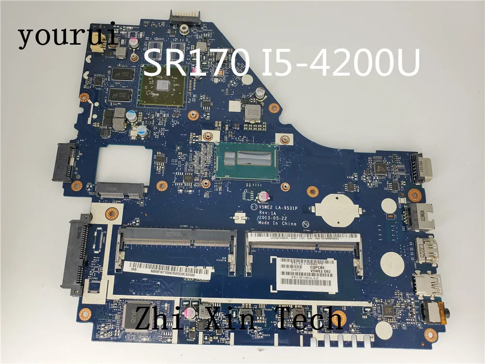 

yourui Mainboard For Acer Aspire E1-572 E1-572G Laptop Motherboard V5WE2 LA-9531P NBMFN11006 NB.MFN11.006 i5-4200u SR170