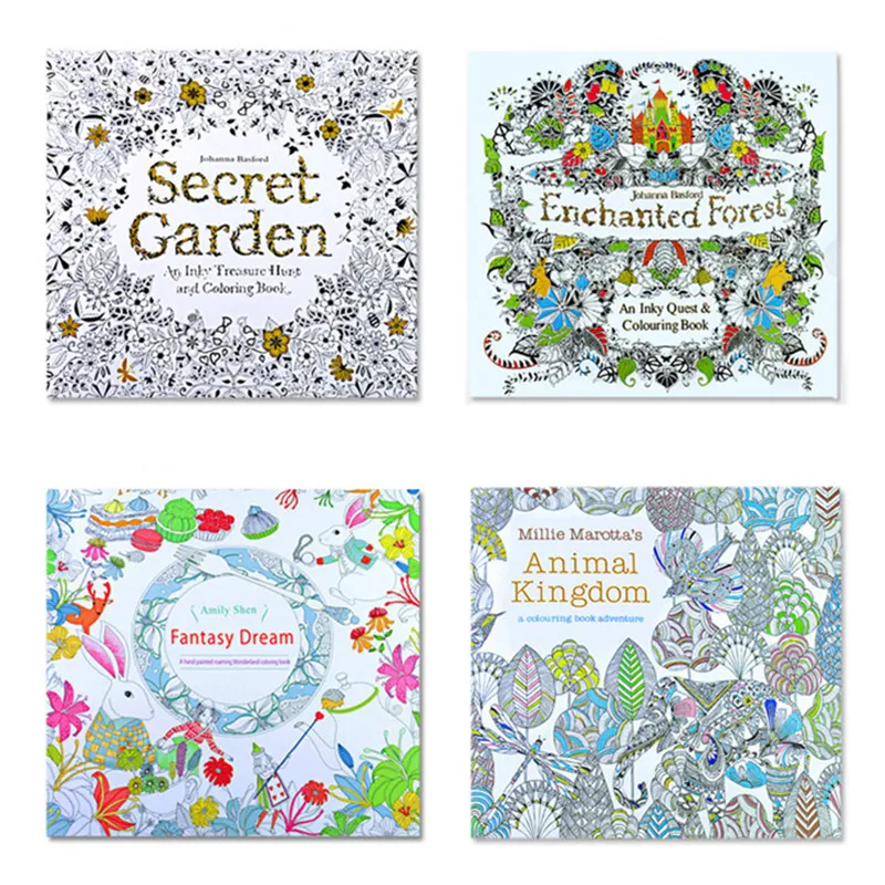 Секретный сад 4 шт. английское издание цветная ing-Книга для взрослых и детей