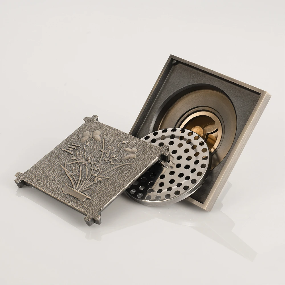 HIDEEP Antique Bronze Plants Butterfly Flower Carved Art Drain Bathroom Waste Grates Bathroom Invisible Shower Drain
HIDEEP Antique Bronze Plants Butterfly Flower Carved Art Drain Bathroom Waste Grates Bathroom Invisible Shower Drain
