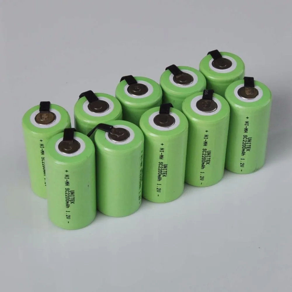 10-16PCS 1.2V Ni-Mh SC rechargeable battery 2200mah Sub C nimh cell with welding tabs for electric drill screwdriver power tools
10-16PCS 1.2V Ni-Mh SC rechargeable battery 2200mah Sub C nimh cell with welding tabs for electric drill screwdriver power tools