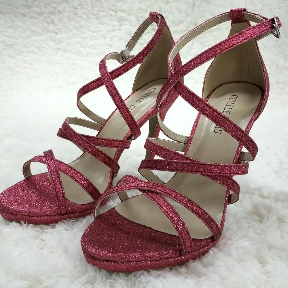 Women Stiletto Thin High Heel Sandal Sexy Ankle Strap Open Toe Pink Glitter Fashion Wedding Party Bridals Ball Lady Shoe 0640A-4
Women Stiletto Thin High Heel Sandal Sexy Ankle Strap Open Toe Pink Glitter Fashion Wedding Party Bridals Ball Lady Shoe 0640A-4