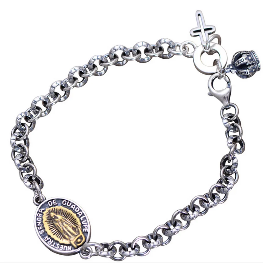 Jade Angel Women Men Sterling Silver Tag Cross Crown Charm Link Bracelet Father's Day Gifts Thanksgiving Gifts Christmas Gifts
Jade Angel Women Men Sterling Silver Tag Cross Crown Charm Link Bracelet Father's Day Gifts Thanksgiving Gifts Christmas Gifts