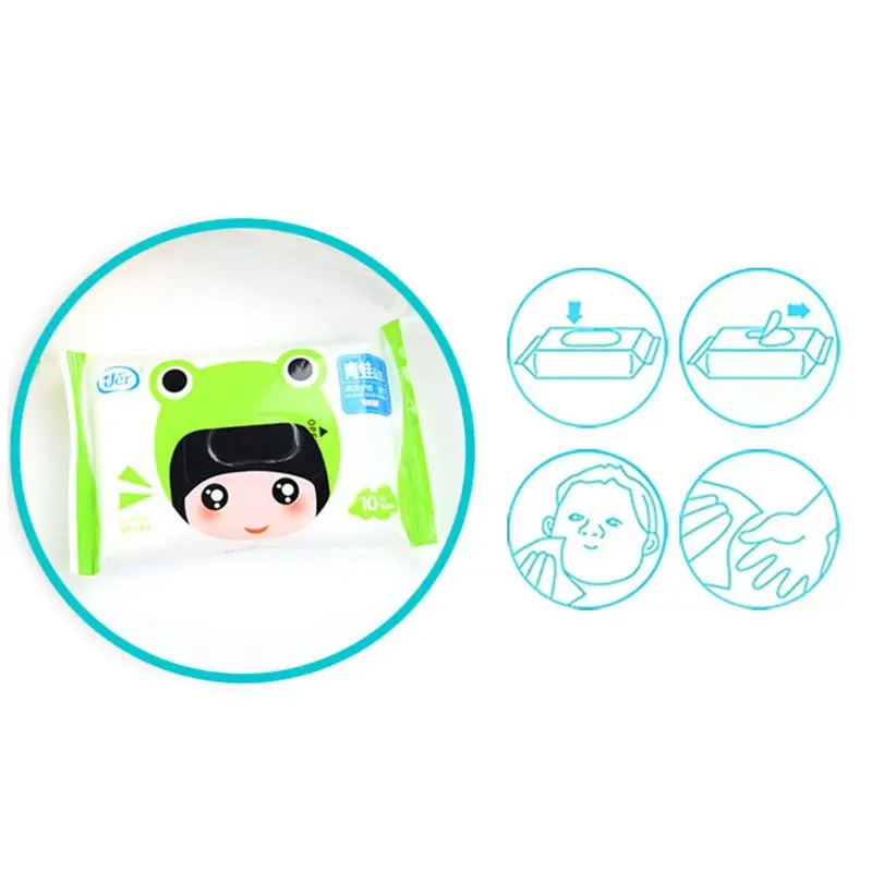10Pcs/Bag Disposable Spunlace Adult Baby Wet Wipes Cute Cartoon Frog Girl Travel Portable Kids Tissues Unscented Moisturizing
10Pcs/Bag Disposable Spunlace Adult Baby Wet Wipes Cute Cartoon Frog Girl Travel Portable Kids Tissues Unscented Moisturizing