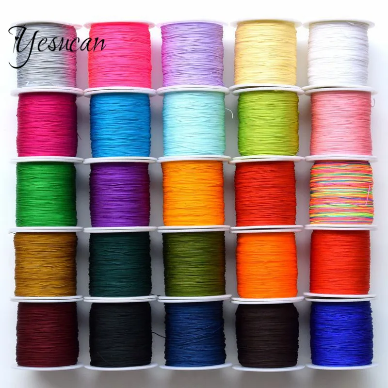 Yesucan 140 м/рулон 0 4 мм Разноцветные нейлоновые черные китайские узлы шнур макраме