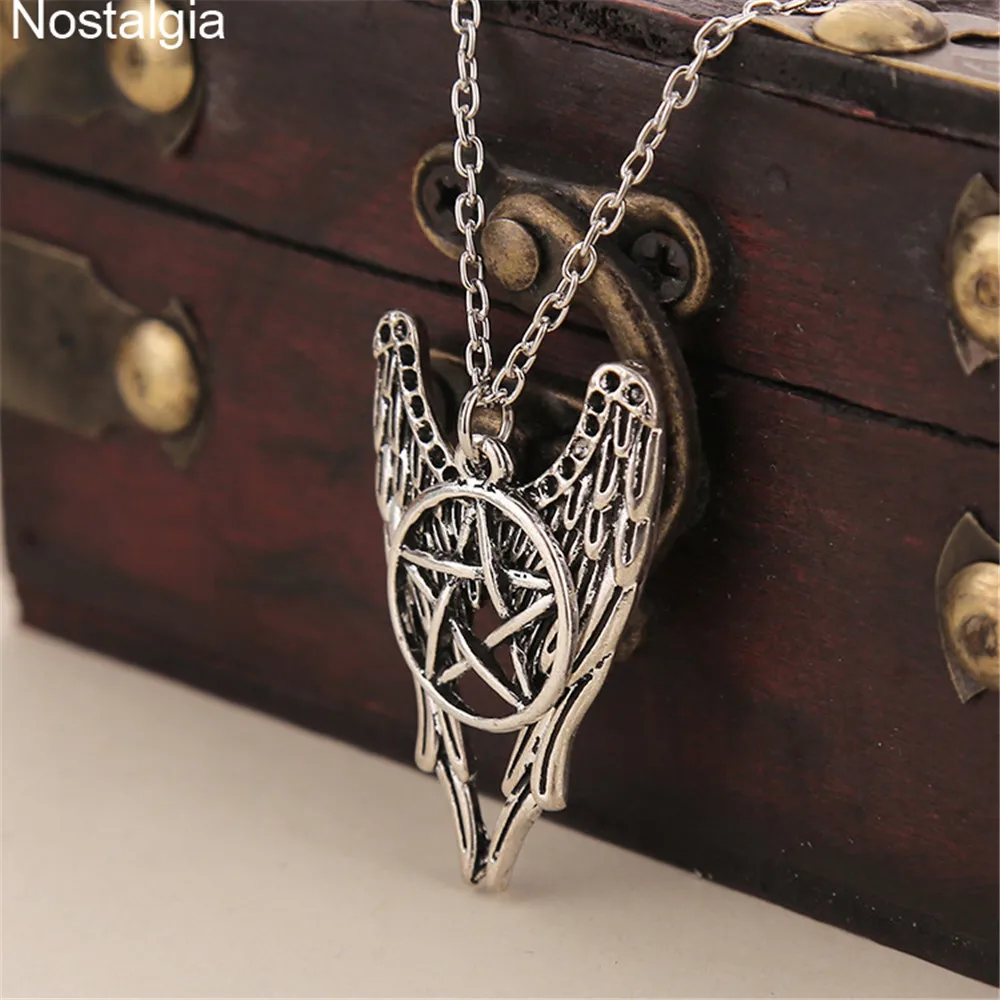 Ностальгия Wicca 2 подвески пентаграмма и крыло сверхъестественные ангельские